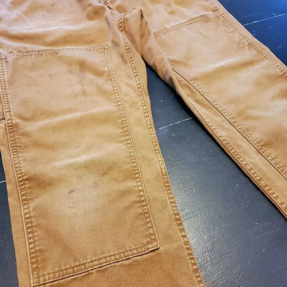 REI Co-op Trailsmith Pants Mens Brown Dbl Knee Canvas Hiking Workwear 32